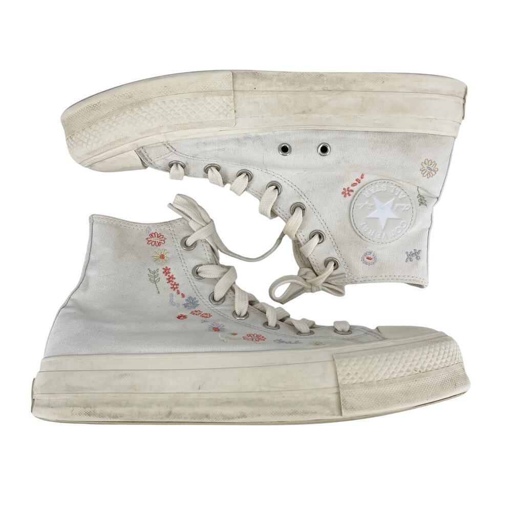 Converse Chuck Taylor All Star Lift Platform Embroidered Floral Women's Size 9.5